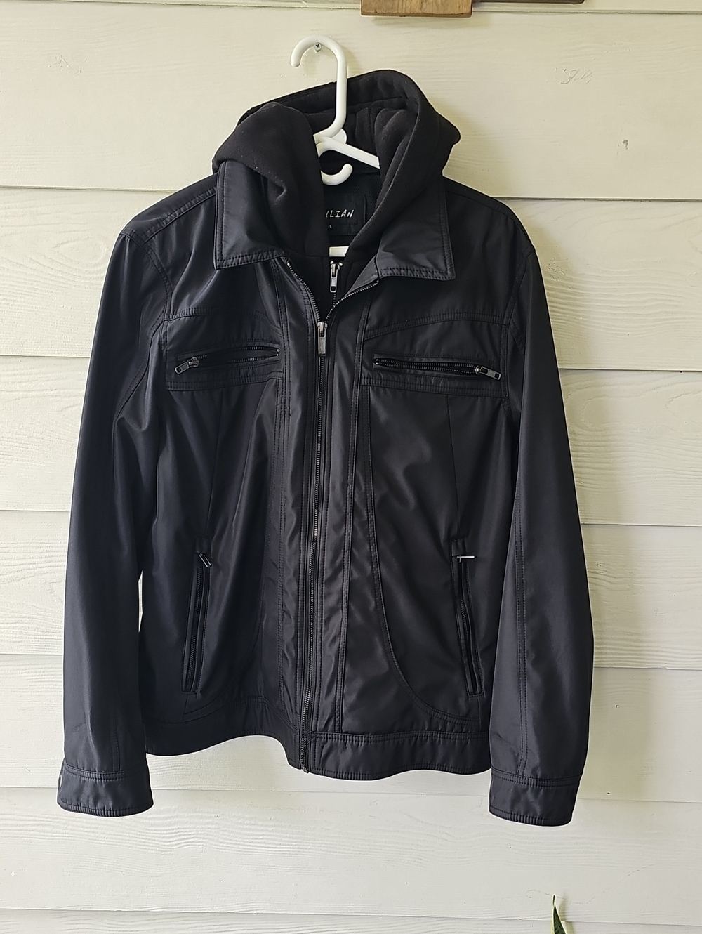Wilsons Leather M. Julian Men’s Black Double Layer Hooded Jacket Size L